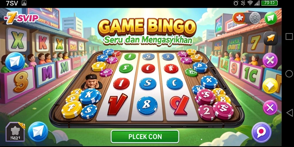 Tampilan gameplay Bingo yang mendebarkan di 7SVIP.