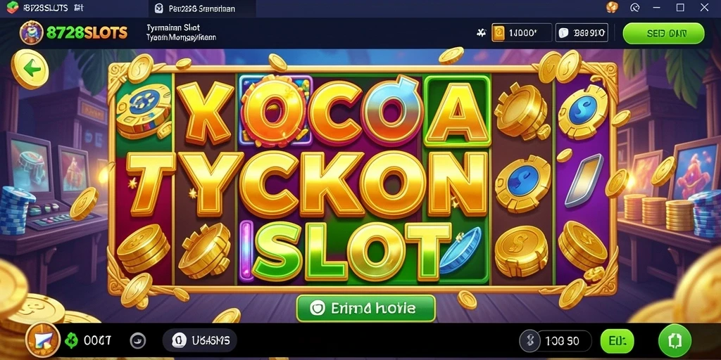 Screenshot gameplay 8728SLOTS menampilkan mesin slot yang menghibur dan manajemen kasino.