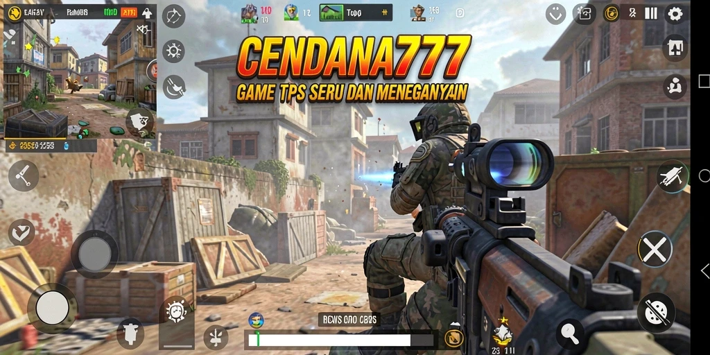 Tampilan gameplay seru dari CENDANA777 dalam aksi TPS.