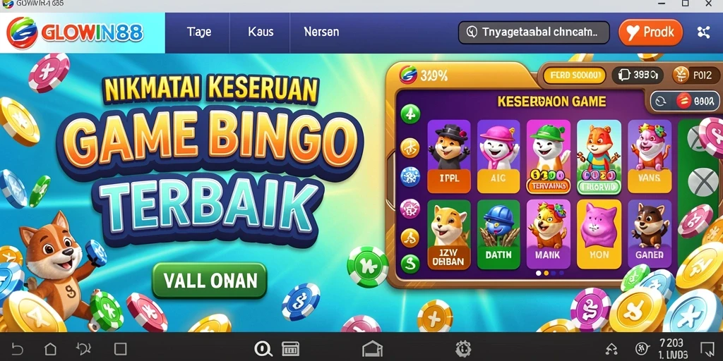 Screenshot gameplay GLOWIN88 menampilkan suasana seru permainan Bingo.