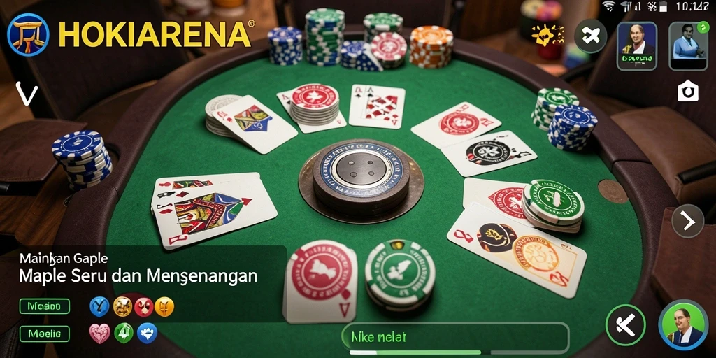 Tampilan permainan Gaple yang seru di HOKIARENA.