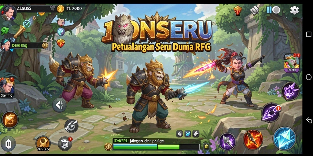 Tangkapan layar gameplay <strong>IDNSERU</strong> menunjukkan aksi seru dan strategi dalam pertarungan RPG.