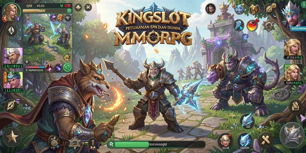 Screenshot KINGSLOT menampilkan aksi seru dalam gameplay MMORPG.