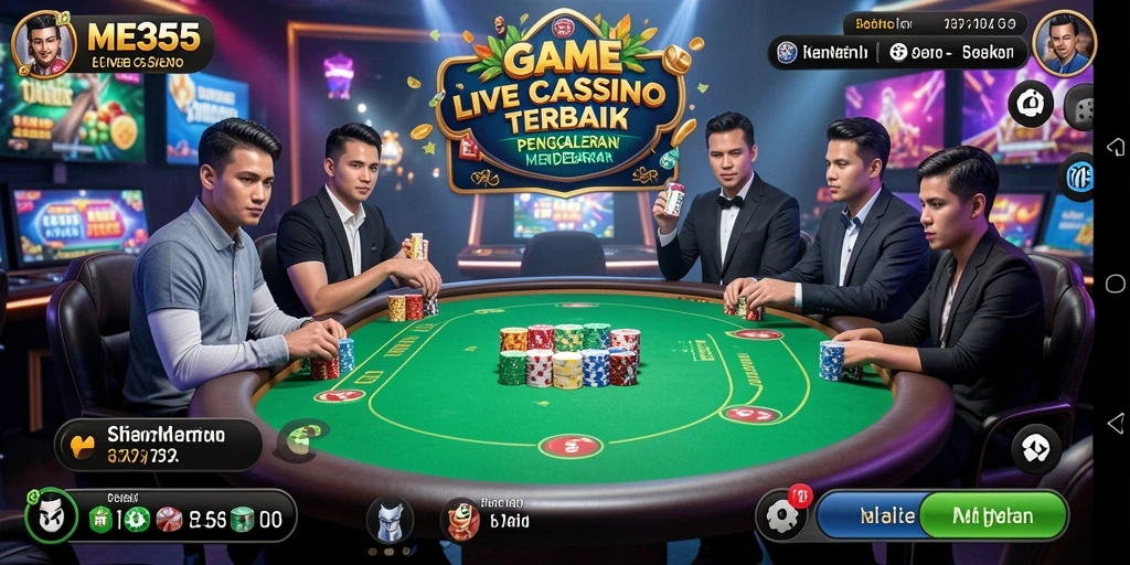 Tampilan screenshot ME355 dengan gameplay Live Casino yang mendebarkan.