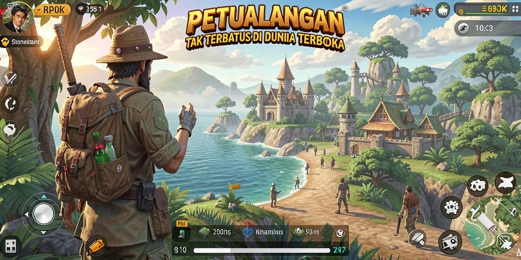 Tampilan gameplay menarik RPOK di dunia terbuka.