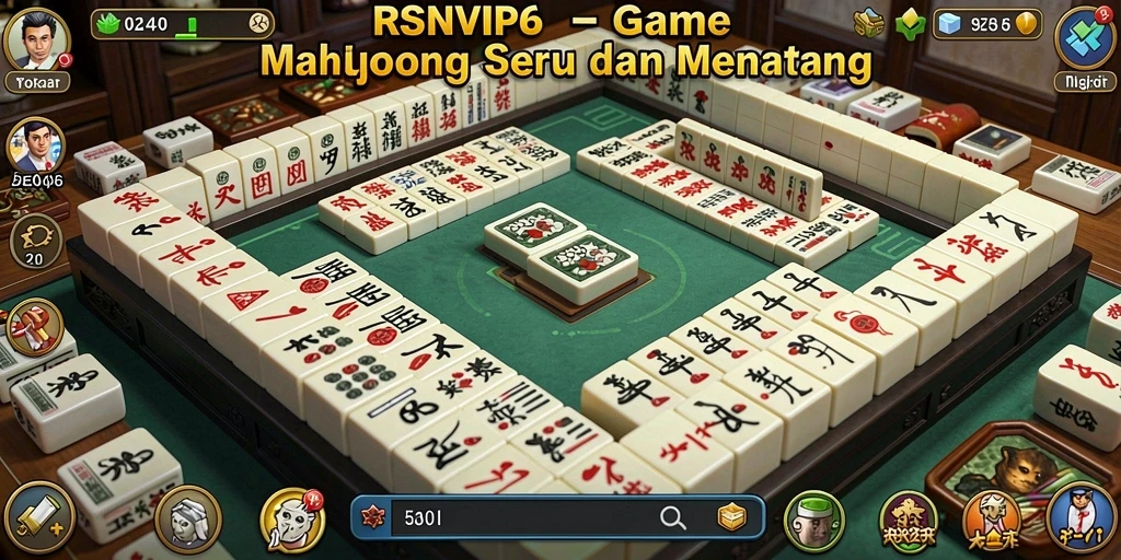 Tangkapan layar utama RSNVIP6 dengan gameplay Mahjong memikat.