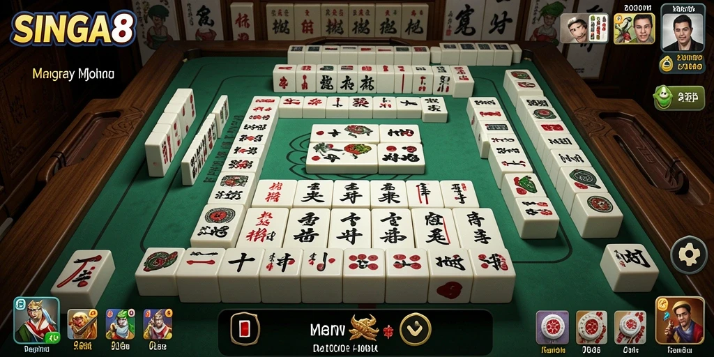 Tampilan menarik dari gameplay Mahjong SINGA8.