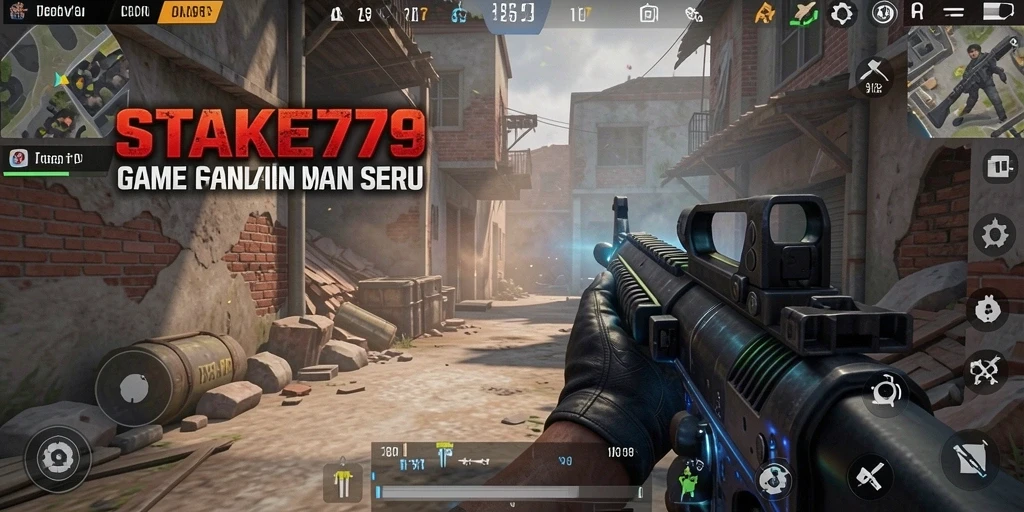 Screenshot dari gameplay STAKE779 yang menunjukkan aksi tembak-menembak FPS yang intens.