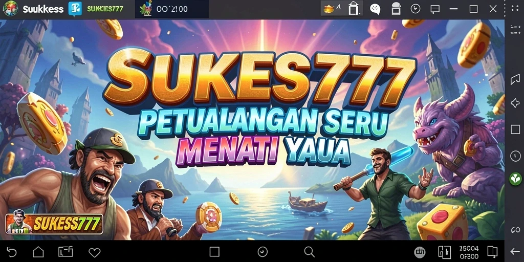 Tampilan gameplay seru SUKSES777 dengan petualangan penuh warna.
