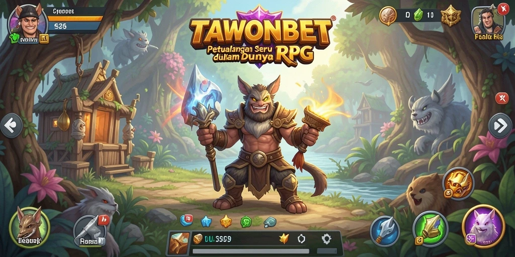 Tangkapan layar TAWONBET menampilkan aksi pertempuran seru dalam dunia RPG.