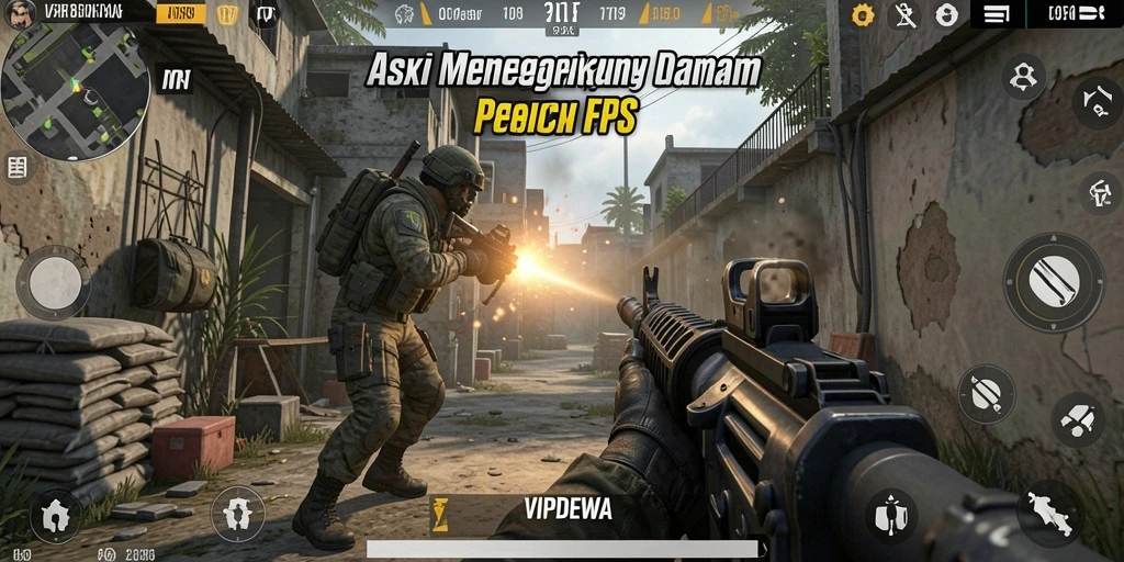 Tampilan gameplay FPS yang mendebarkan di VIPDEWA.